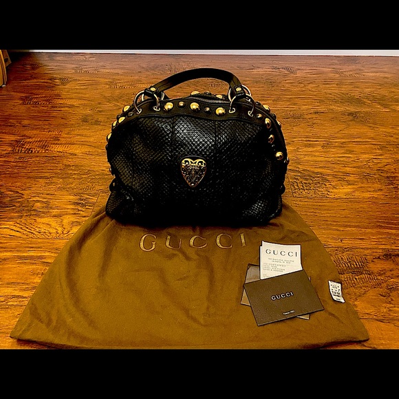 Gucci Python Black Babouska Handbag- Limited Edition - Picture 2 of 9